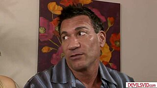 Suggestive Teen Babysitter Licked and Fucked by Asian Boss in Interracial Hardcore with Shaved Pussy Action