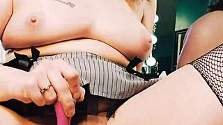 Specific Brunette Milf with Big Tits and Glasses Squirts in Homemade Anal Toy Gaping