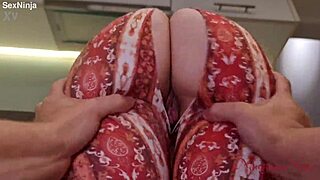 Curvy cleaner lady with big ass and natural tits gets fucked hard in kitchen roleplay until creampie fills her tight pussy.