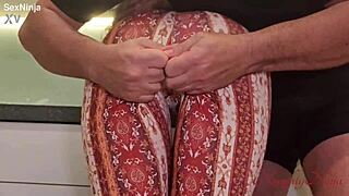 Curvy cleaner lady with big ass and natural tits gets fucked hard in kitchen roleplay until creampie fills her tight pussy.