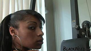 i feel so turned on watching this athletic bbw in interracial threesome. she takes big black cocks deep in her big ass during rough anal at the fitness studio.