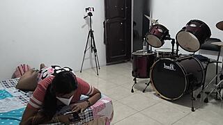 Sexy Venezuelan Housewife Packs Backpack for Vacation