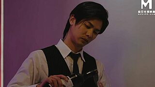 asian boss gives physical benefits with blowjob cowgirl riding and doggystyle pussy licking