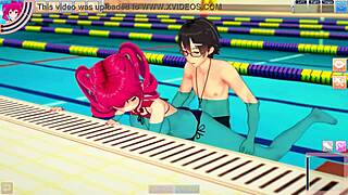 Bikini kasane teto and guy have the pool all to themselves to fuck in koikatsu 😏