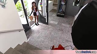 special halloween costume party turns into group fucking with cute petite katya and her small tits