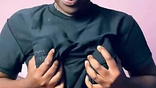 Pretty ebony girl next door fingers hairy pussy with dirty talk to creamy creampie mess