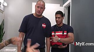 Will these paramedics free the stuck milf with unorthodox friction tactics?