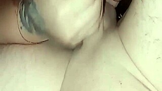 Hey, she sucks her stepson's cock and licks his ass in this amateur clip.