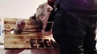 so this french housewife turns into a bound maid slave for maledom humiliation with handcuffs and dildo masturbation. she gets face fucked and facial cumshot in homemade bdsm action.