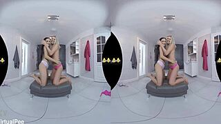Virtualpee euro lesbians pissing and fingering each other.
