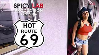 Exhibitionist busty milf flashes big tits and gets fucked with squirting orgasm on abandoned bridge.