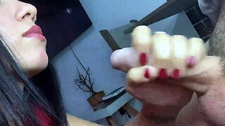 Colombian Brunette Girlfriend Sucks Cock and Gets Cum Covered in Dorm Room