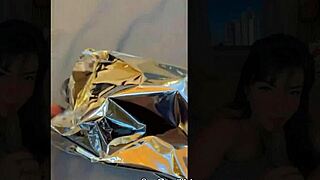 trying on sexy outfits in public store fitting room with hot latina and bbc toy blowjob