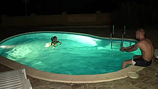 Amateur teen Jane White pushes Martin Spell into pool but ends up squirting from rough sex