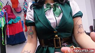 the shy petite teen thief gets caught in office and endures hardcore fucking during cavity search