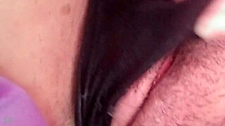 Hazey plays with panties stuffing her wet hairy pussy to orgasm in part 1