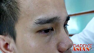 Doctor mike plows little 18+ asian twink nishi in anal doggystyle hardcore action. It's intense interracial gay fucking!