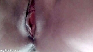 Oh my god, this horny amateur babe is masturbating her pink pussy solo while stepdad chats with friends next door!