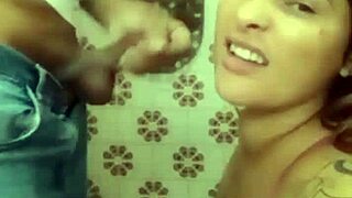 Guy Fixes Shower and Gets Blowjob with Cum on Tits