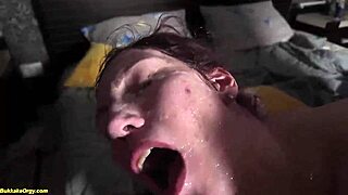 Extreme bukkake dp fuck party orgy with group action