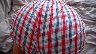 Convinced My Curvy Step Sister for Pov Doggystyle Sex and Creampie Without Removing Shorts