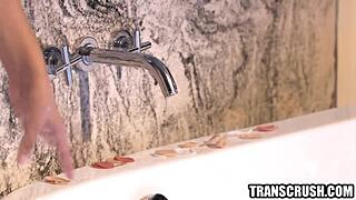 hot trans girl is just dreaming about some time with a busty lesbian pal