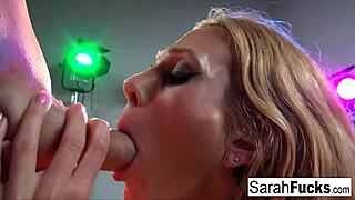 blonde milf sarah demonstrates her impressive oral techniques in this scene