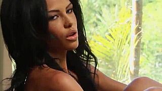 Stunning Ebony Teen With Monster Tits Teases By Stripping Outdoor In Skinny Solo Display