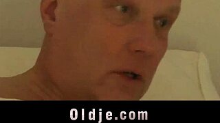 Bald Older Man Bangs Horny Young 18+ Maid In Bedroom