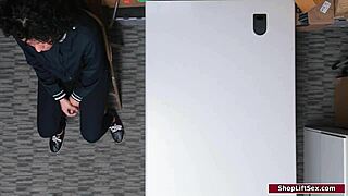 officer dominates and fucks busty latina shoplifter in the office with deepthroat