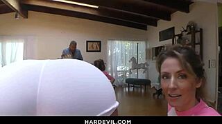 White shorts hide gia derza's bubble butt ready for lesbian anal toy play with brunette?