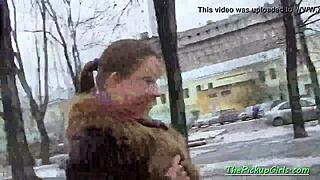 Russian Slut Picked Up For Blowjob And Riding Fuck