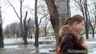 Russian Slut Picked Up For Blowjob And Riding Fuck