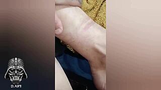 Skinny Serbian Slave Caresses Huge Monster Cock in Bondage Fetish