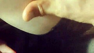 Amateur Italian couple experiments with anal plug and dildo on girlfriend in heels and lingerie