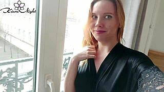 Babe sends video message to her lover from Paris. She touches herself gently in a solo moment.