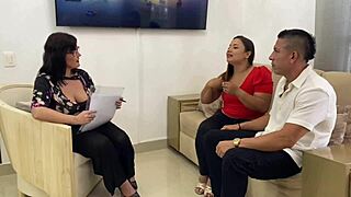 What if this amateur couple tries psychological therapy with big ass blowjob and group cum in mouth action?