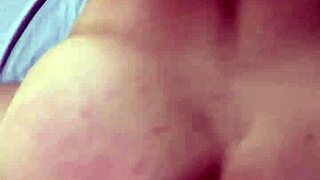 young stepmother allowed stepson to cum on her belly during quick creampie fuck with lingerie