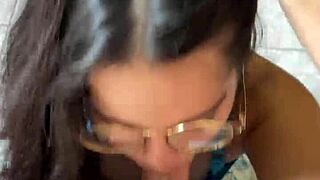 Conversational-Emoji Nerdy Busty Brunette Deepthroats Wellington Prado's Big Dick 😏