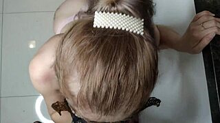 i sucked that huge cock in kitchen, got my face covered in sperm cum to mouth