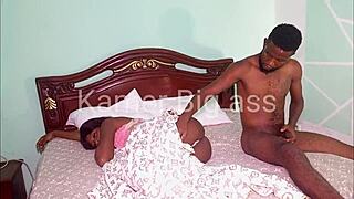 What if this African teen with big ass rides that massive cock in amateur couple action?