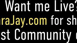 Oh yeah, let's get depraved, Sara Jay says while face fucking her ginger seamstress Lauren Phillips with big tits and ass in ebony lesbian action.