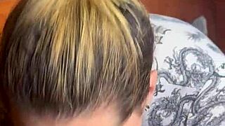 blonde slut deepthroat blowjob facial cumshot