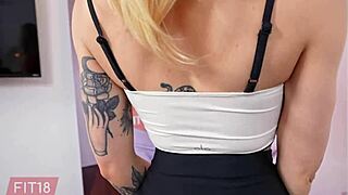 fit18 features dylan moore in standing fuck and creampie with skinny canadian skateboarder at gym workout