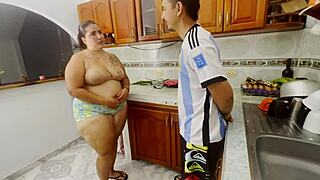 latina escandalo bent over kitchen fucked hard viral