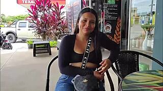 they're risking it all as he fucks her right there in public on the street getting caught in the act