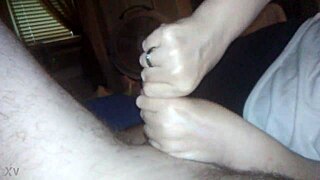 homemade aunt handjobs step daddy's monster cock on wakeup