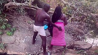 village girl with perfect boobs gets fucked hard in the stream