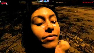 Sissi sucks my cock street facial