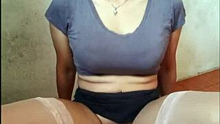 Shemale rides dildo hard in crossdressing anal frenzy